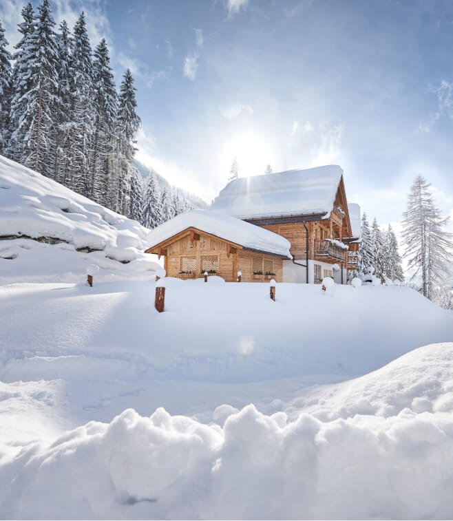 Winteraufnahme der Chalets Almidylle Piredt in St. Martin am Tennengebirge